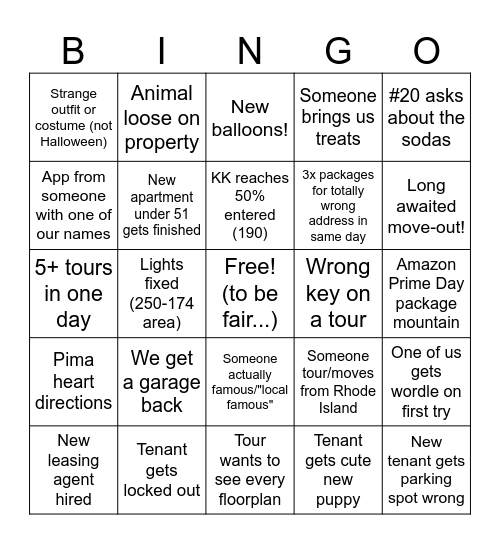 RC Leasing Bingo PART 2 Bingo Card