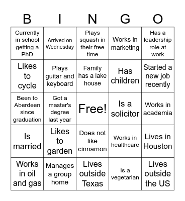 ISA BINGO Card
