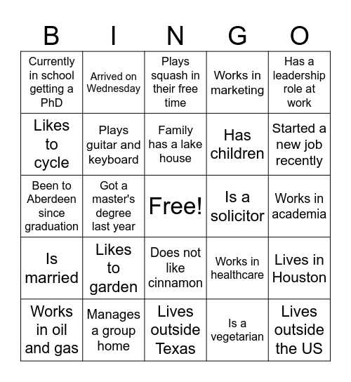 ISA BINGO Card