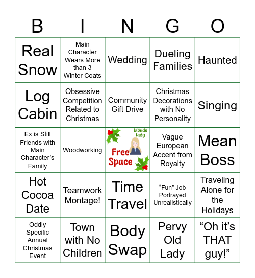 Hallmark Christmas BINGO Card