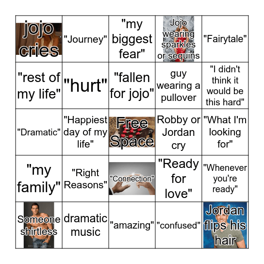 Bachelorette Bingo Card