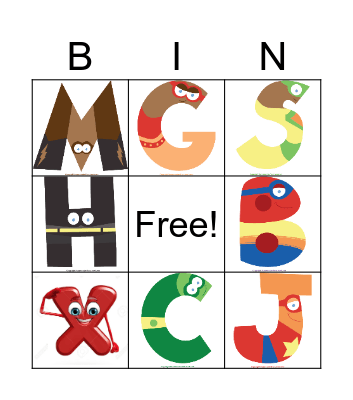 A-Z Bingo Card