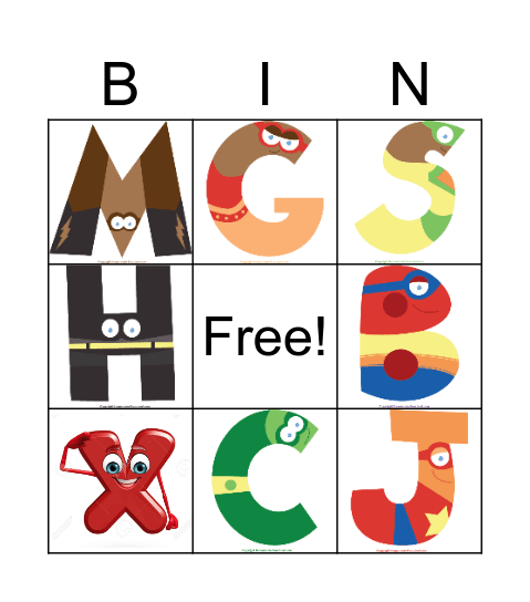 A-Z Bingo Card
