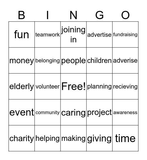 community project Bingo Card