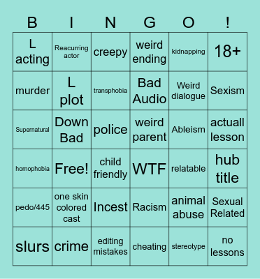 Tomorrow's Teachings for the boyys Bingo Card