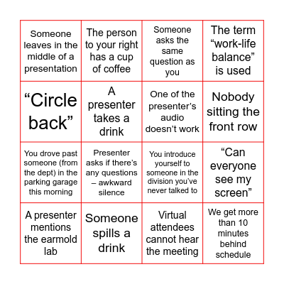 Audiology Bingo Card