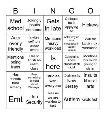 fkagr;husadguizlj Bingo Card