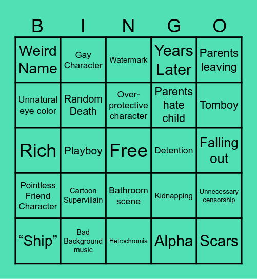 Gacha Life Bingo Card