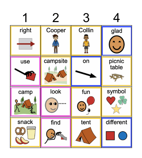 Let's Go Camping! Bingo Card