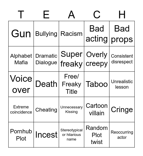 Tomorrow's Teaching Bingo Card