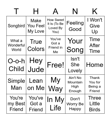 THANKsgiving BINGO Card
