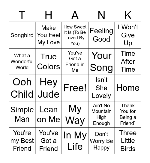 THANKsgiving BINGO Card