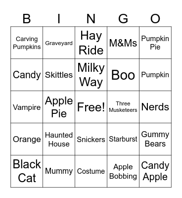Halloween Bingo Card