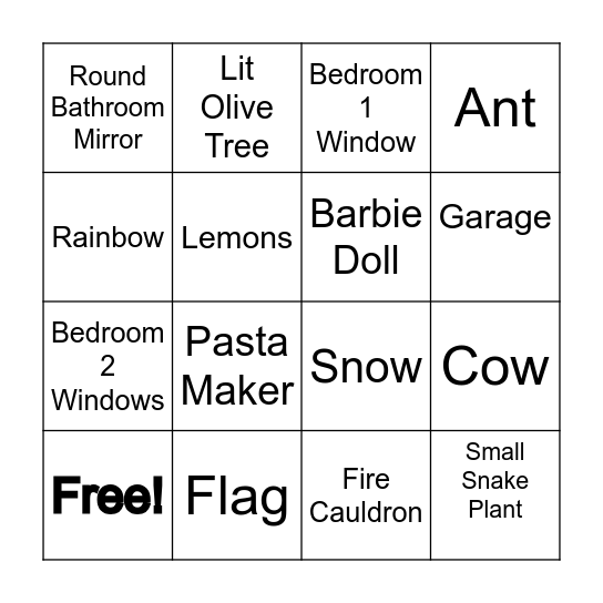 299 Braden Rd Bingo Game Bingo Card