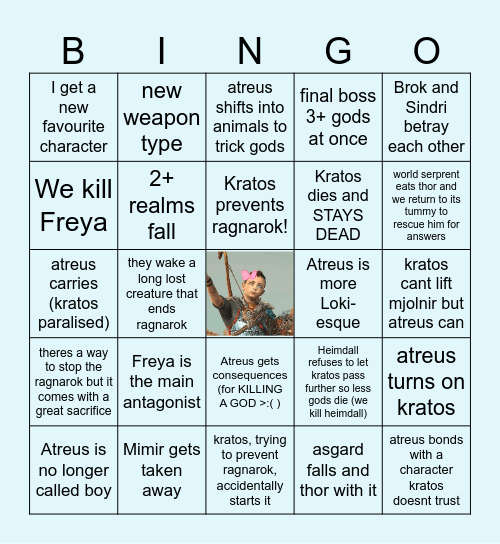 god of war ragnarok Bingo Card