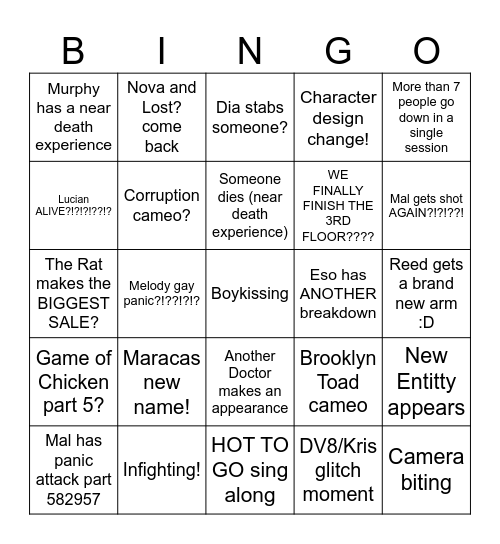 WARRENSMP WEEK 3 BINGO CARD Bingo Card