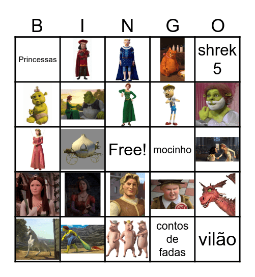 Shrek Bingo Card