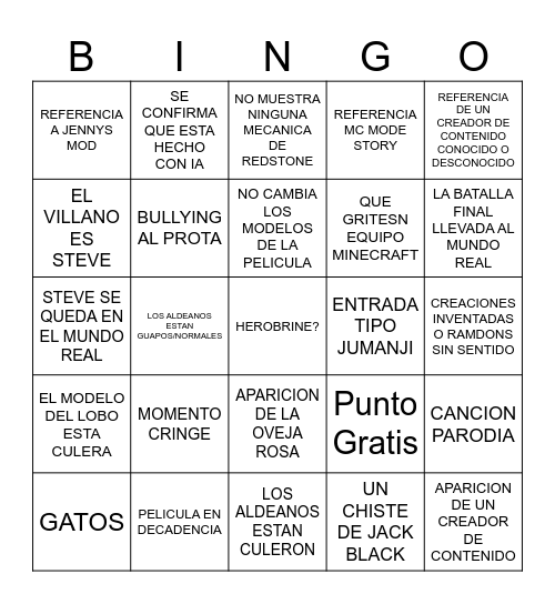 MC MOVIE Bingo Card