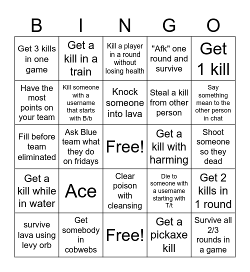 BB bingo Card