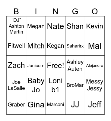 Plaza Art Fair Aging Influencers Bingo Card