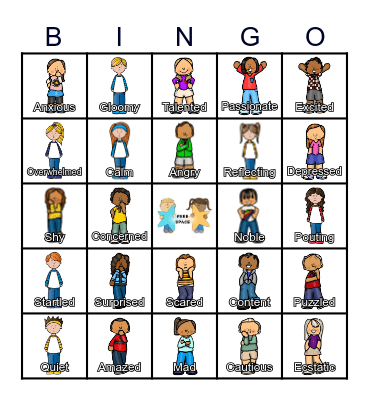 EMOTIONS Bingo Card