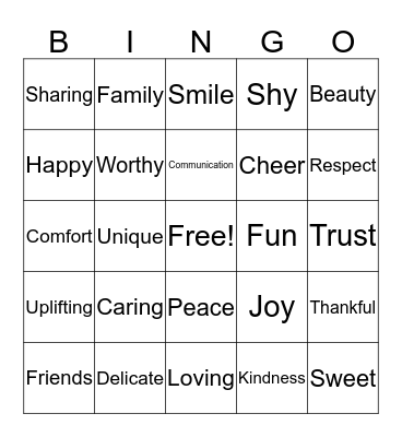 Friends Bingo Card