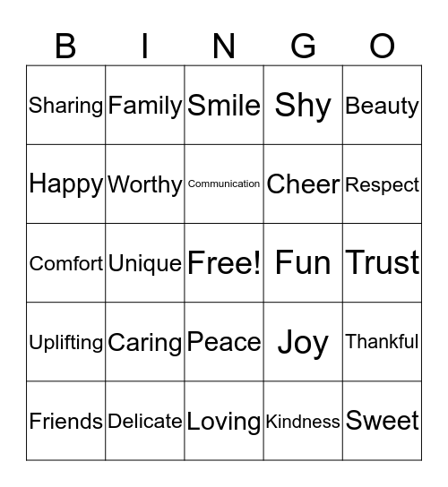 Friends Bingo Card