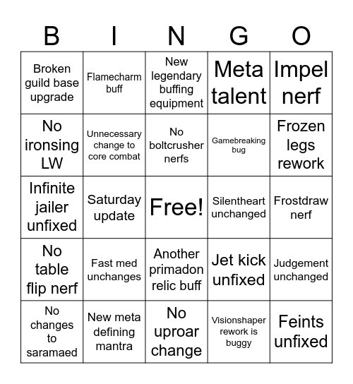 Deepwoken bingo Card