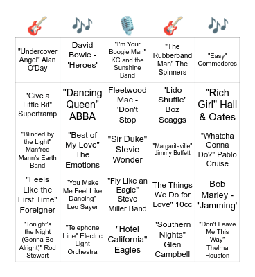 SONGS FROM 1977 Bingo Card