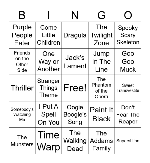 Halloween Bingo Card