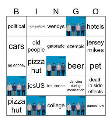 advertisement Bingo Card