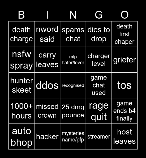 l4d2 vrs bingo Card