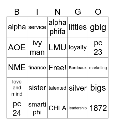 ☆SLAPHI BINGO☆ Bingo Card