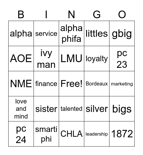 ☆SLAPHI BINGO☆ Bingo Card