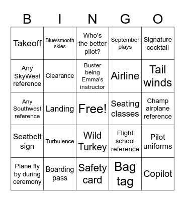 Bedrosian Bingo Card