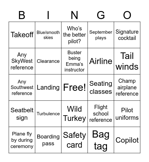 Bedrosian Bingo Card