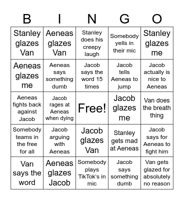 PlayStation Party Bingo Card