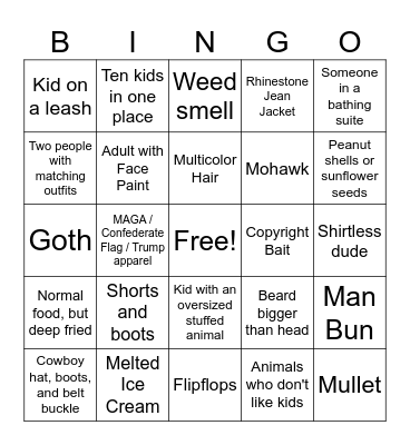 State Fair Bingo! Bingo Card