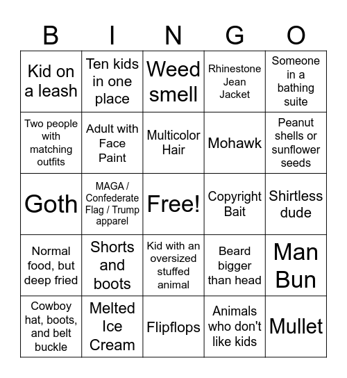 State Fair Bingo! Bingo Card