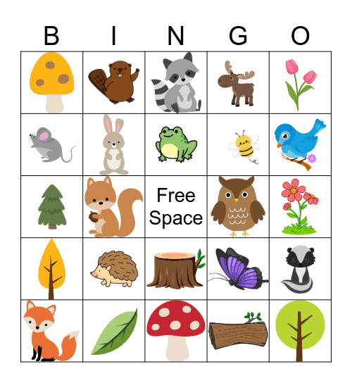 Woodland Bingo Card