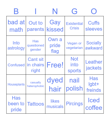 Lgbt bingo Card