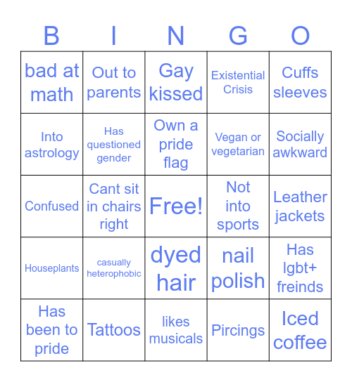 Lgbt bingo Card