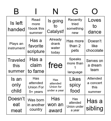 75 Kinda Bingo Card