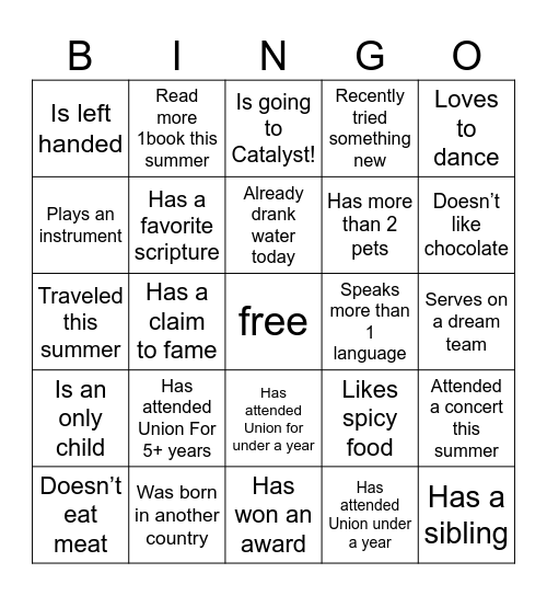 75 Kinda Bingo Card