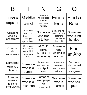 UC BLACKOUT BINGO FALL 2024 Bingo Card