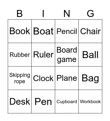 School things Bingo Card