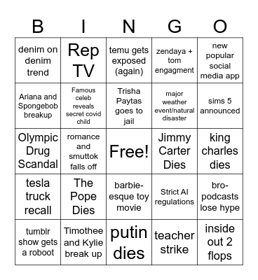 2024 Bingo Card