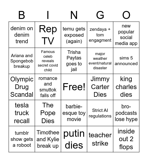 2024 Bingo Card