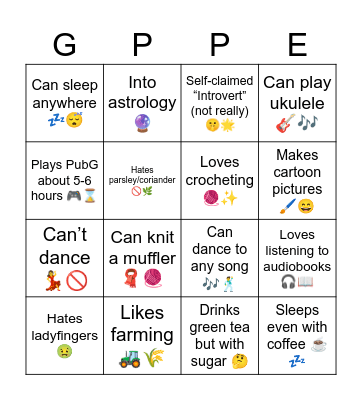 FUNFACT BINGO Card