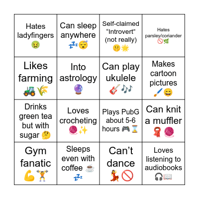 FUNFACT BINGO Card